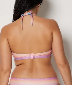 Etam Strapless Underwired Glitter Bikini Top MULTICOLOURED Hot
