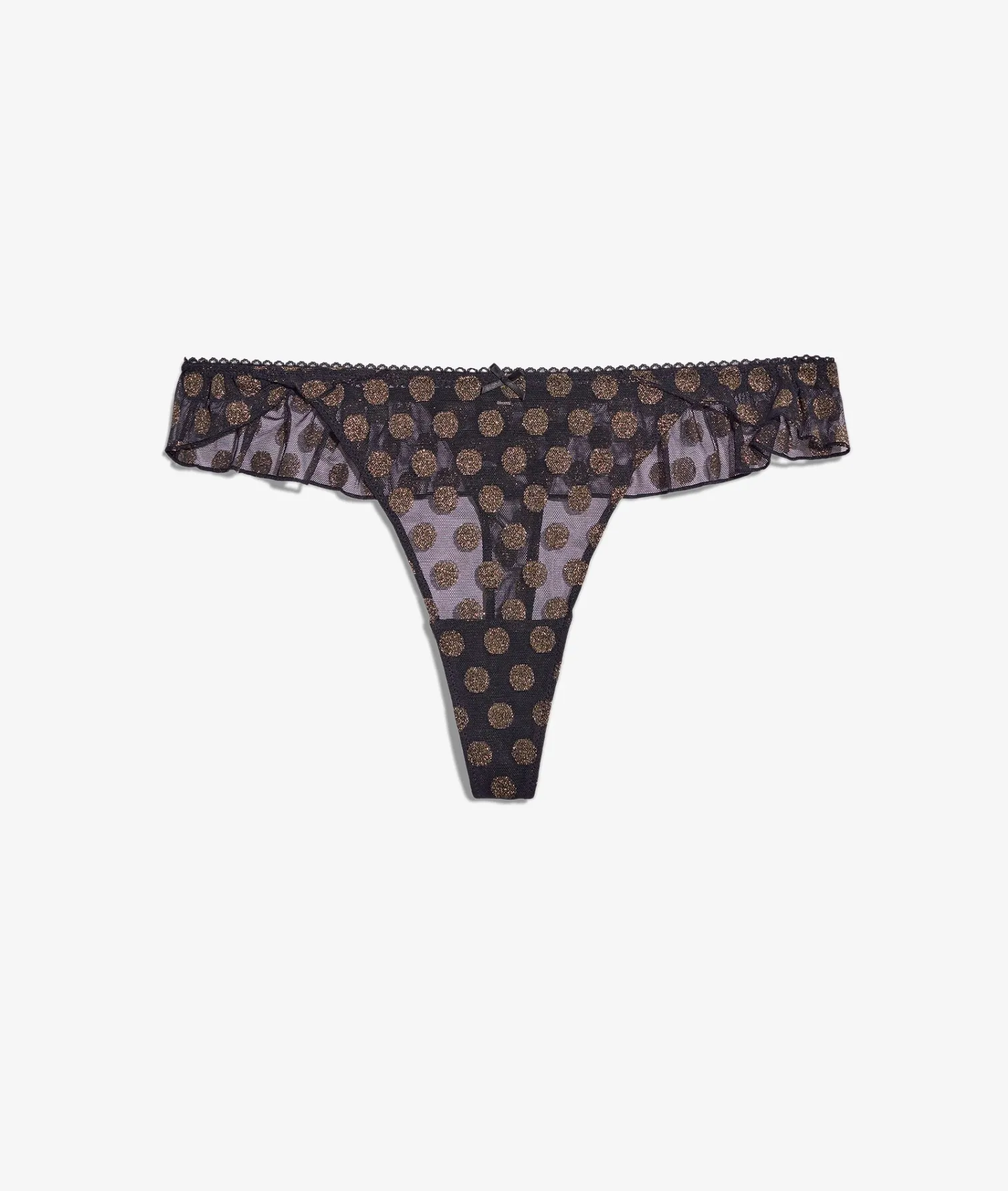 Etam String en tulle plumetis irisé NOIR Best
