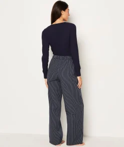Etam Striped Cotton Pyjama Bottoms BLEUNUIT Sale