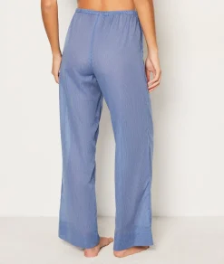 Etam Striped Cotton Pyjama Bottoms BLEU Hot
