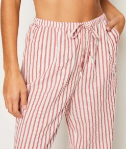 Etam Striped Cotton Pyjama Bottoms ROSE Flash Sale