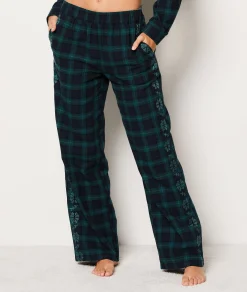 Etam Striped Cotton Pyjama Trousers GREEN Online