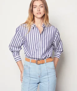 Etam Striped Cotton Shirt MARINE Outlet