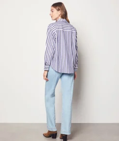 Etam Striped Cotton Shirt MARINE Outlet