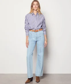Etam Striped Cotton Shirt MARINE Outlet