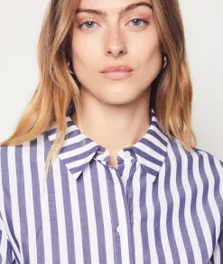 Etam Striped Cotton Shirt MARINE Outlet