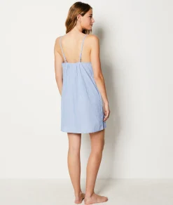 Etam Striped floral cotton nightdress BLUE Cheap