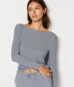 Etam Striped Long-Sleeved T-shirt MARINE Sale