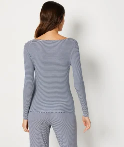 Etam Striped Long-Sleeved T-shirt MARINE Sale