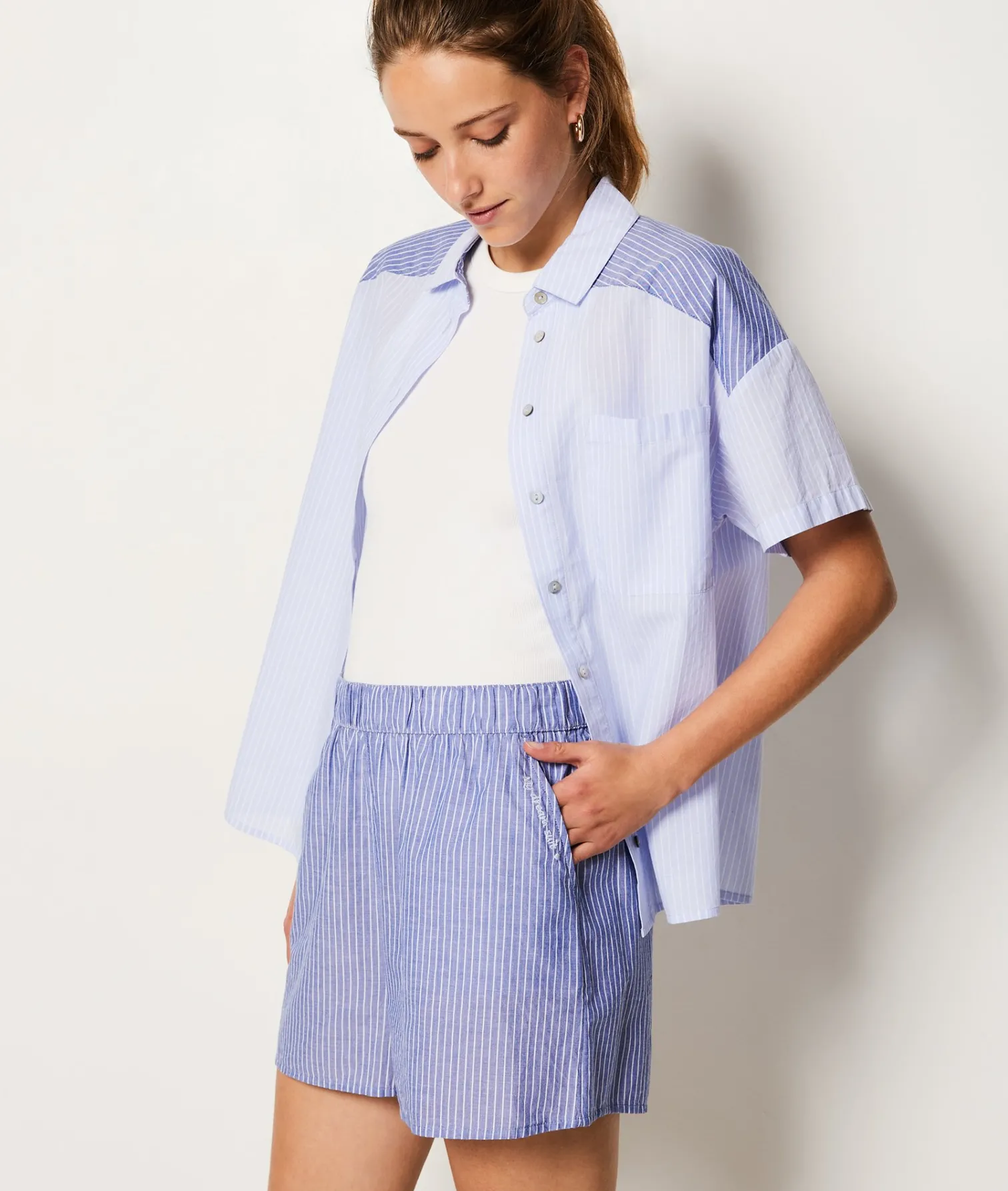 Etam Striped Pyjama Shorts INDIGO Shop