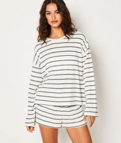 Etam Striped Pyjama Sweatshirt ANTHRACITE Best