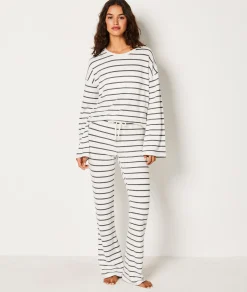 Etam Striped Pyjama Trousers ANTHRACITE Sale