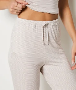 Etam Striped Pyjama Trousers BEIGE Hot