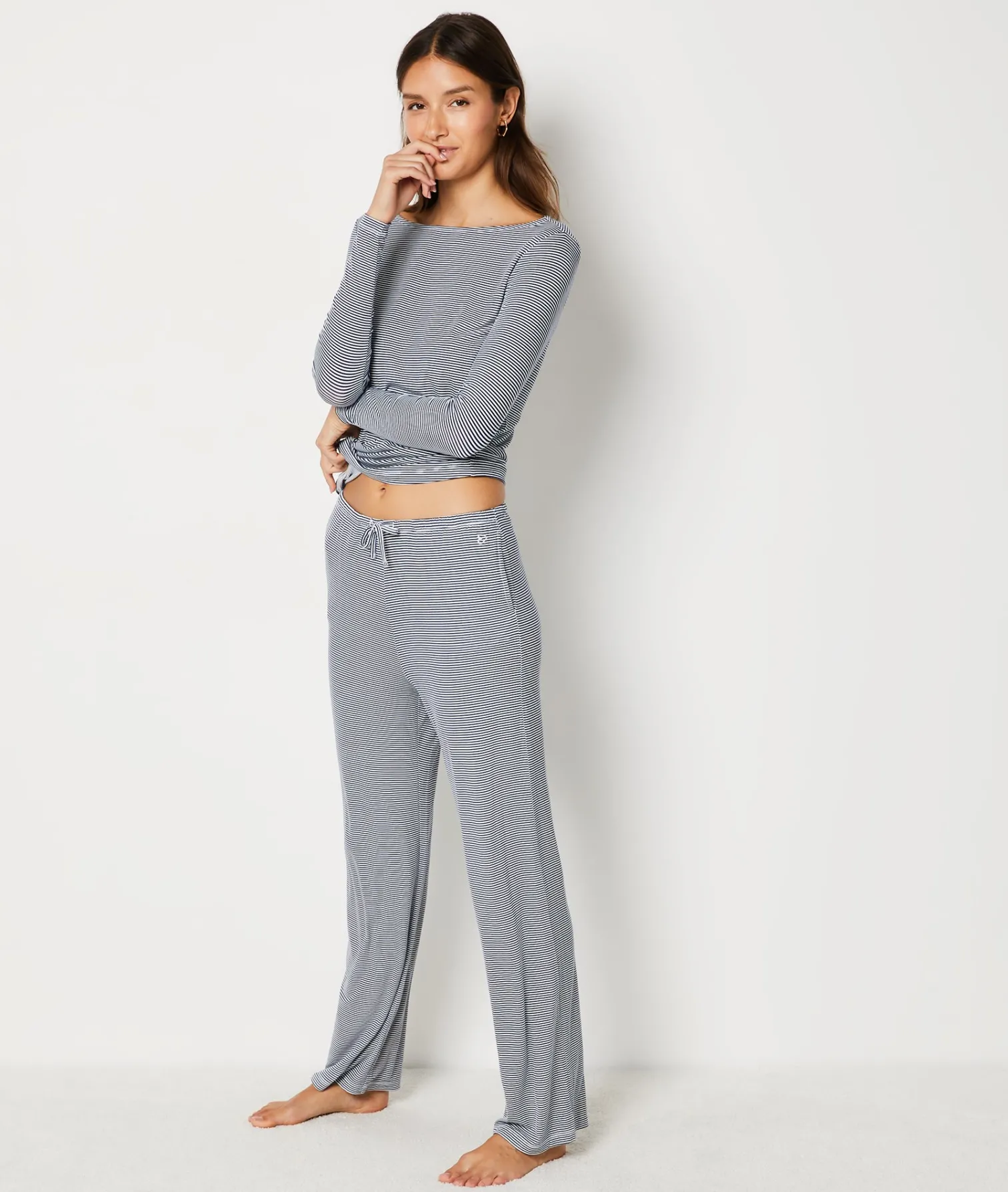 Etam Striped Pyjama Trousers MARINE Cheap