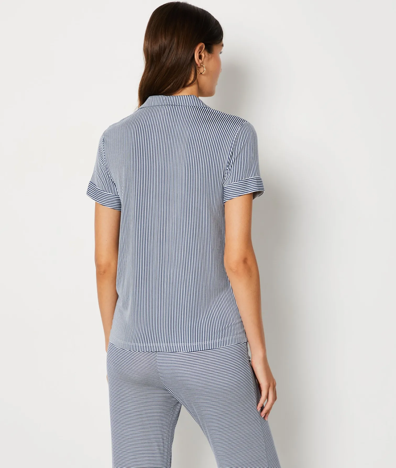 Etam Striped short-sleeved pyjama shirt MARINE Store