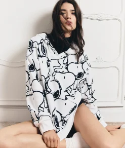 Etam Sweat de pyjama à capuche en coton Snoopy Peanuts™ BLANC Cheap
