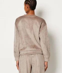 Etam Sweat de pyjama côtelé TAUPE Discount