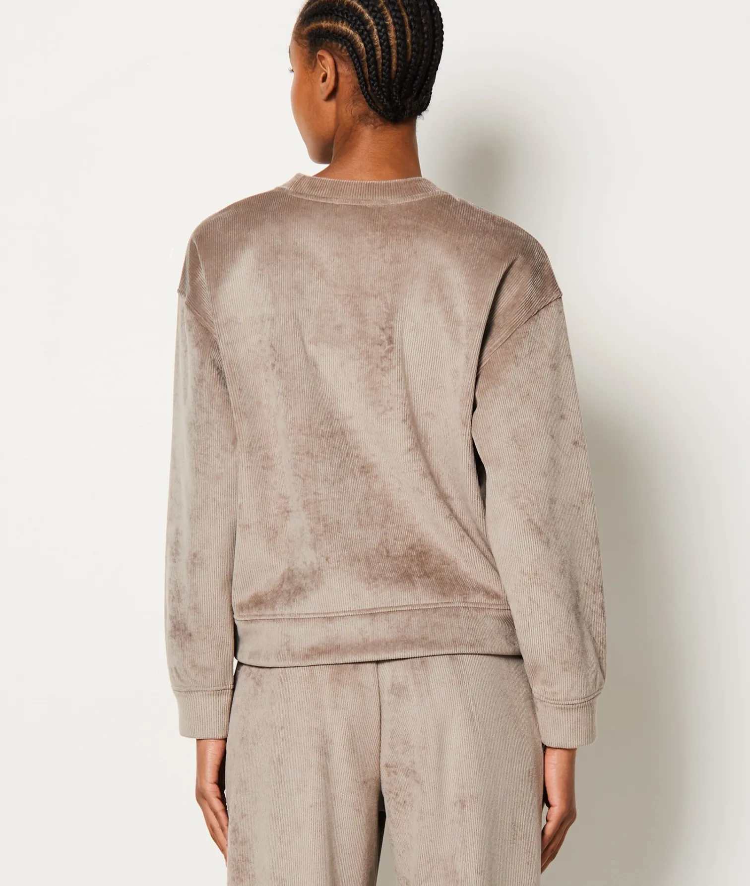 Etam Sweat de pyjama côtelé TAUPE Discount
