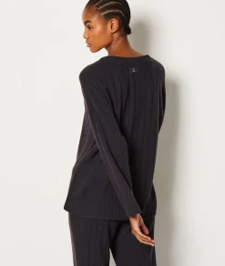 Etam Sweat de pyjama côtelé NOIR Best Sale