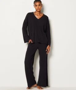 Etam Sweat de pyjama côtelé NOIR Best Sale