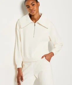 Etam Sweat de pyjama côtelé col camionneur ECRU Online
