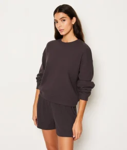 Etam Sweat de pyjama gaufré NOIR Shop