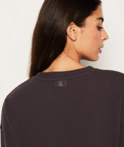 Etam Sweat de pyjama gaufré NOIR Shop