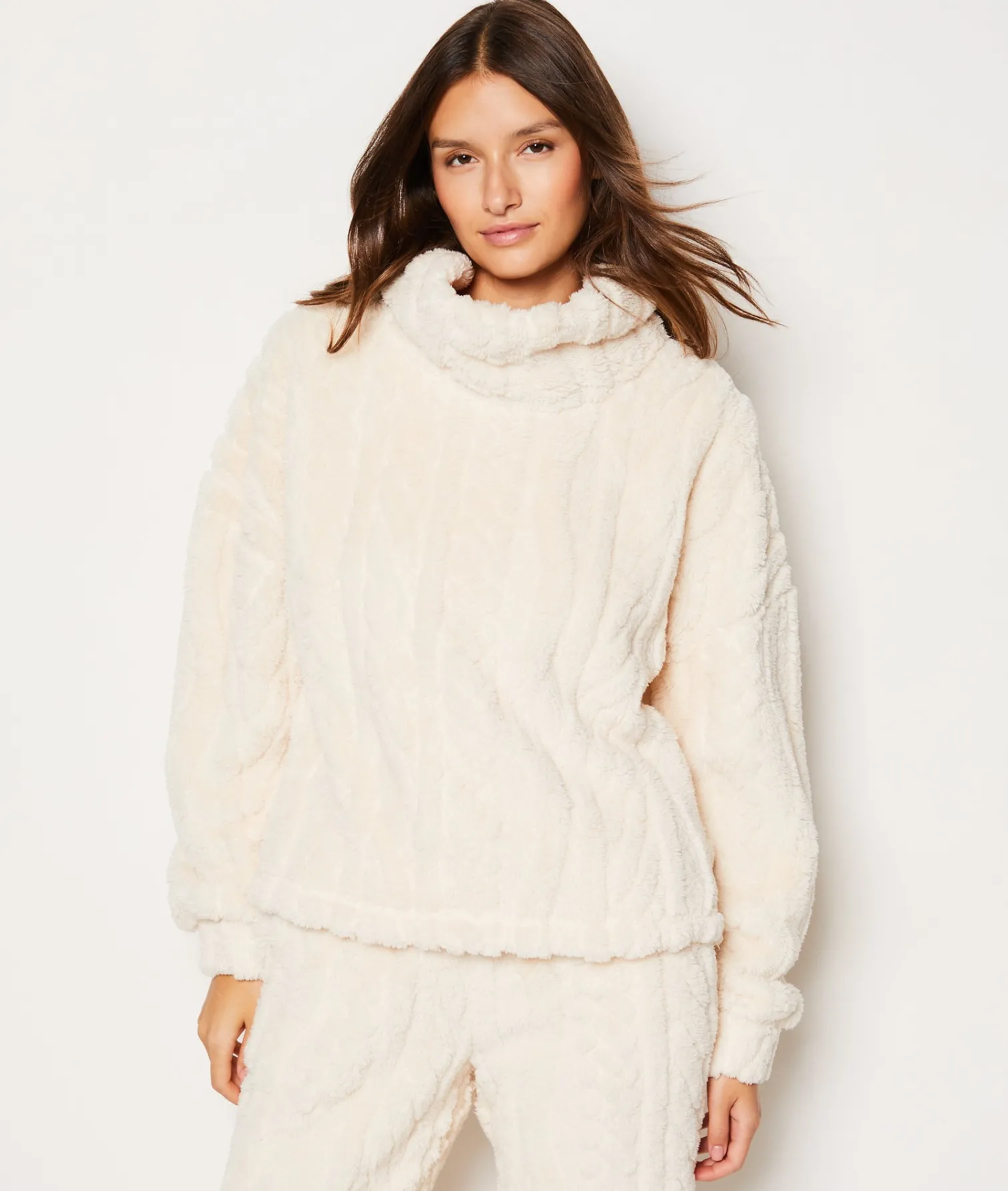 Etam Sweat de pyjama polaire ECRU Hot