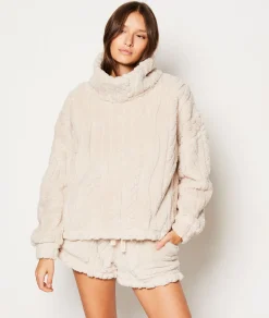 Etam Sweat de pyjama polaire BEIGE Sale
