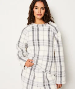 Etam Sweat de pyjama polaire à carreaux GRIS Sale