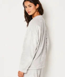 Etam Sweat de pyjama polaire à cœurs GRIS Store