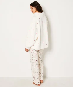 Etam Sweat de pyjama polaire à cœurs ECRU Flash Sale