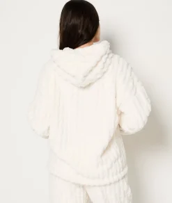 Etam Sweat de pyjama polaire à capuche ECRU Fashion