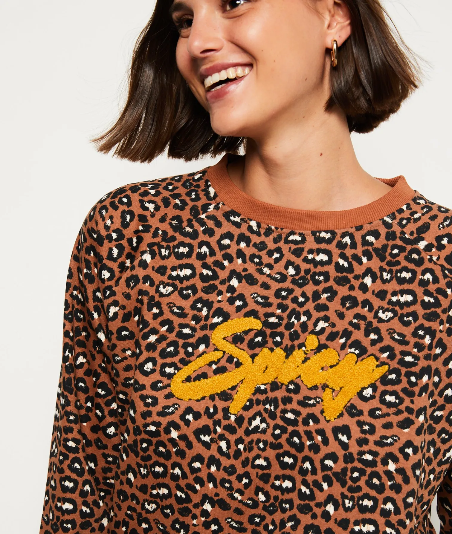 Etam Sweat imprimé "Spicy" en coton MARRON Flash Sale