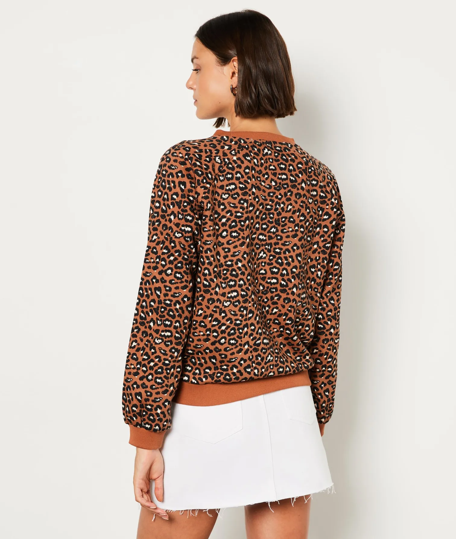 Etam Sweat imprimé "Spicy" en coton MARRON Flash Sale