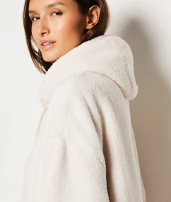 Etam Sweat plaid à capuche polaire ECRU Shop