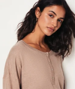 Etam Sweater with Button Details TAUPE Discount