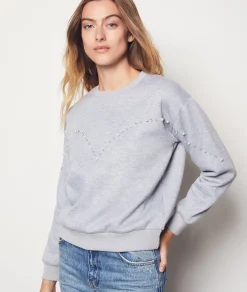 Etam Sweatshirt with Bead Details GREY Best Sale