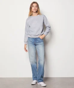 Etam Sweatshirt with Bead Details GREY Best Sale