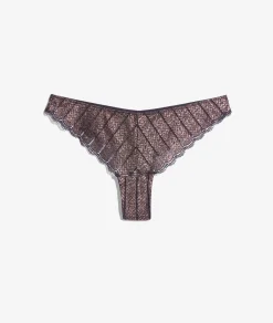 Etam Tanga en dentelle irisé CUIVRE Clearance