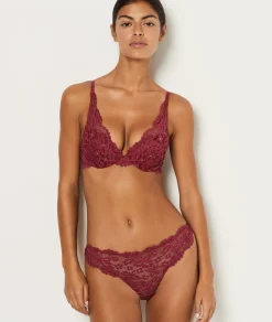 Etam Tanga en dentelle irisé CUIVRE Best