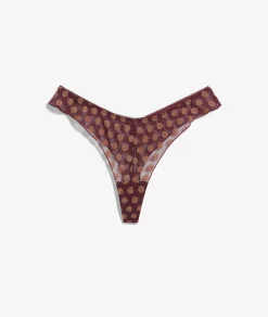 Etam Tanga en tulle à volant BORDEAUXGRENAT Discount