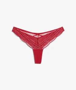 Etam Tanga en tulle brodé ROUGE Cheap