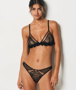 Etam Tanga in Tulle and Lace BLACK Best