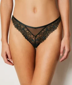 Etam Tanga in Tulle and Lace KHAKI Cheap