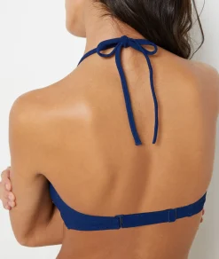 Etam Textured Bikini Top Bralette with Ring Details NIGHTBLUE Shop