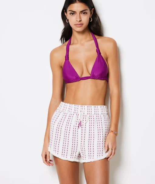 Etam Textured Cotton Shorts CASSIS Cheap