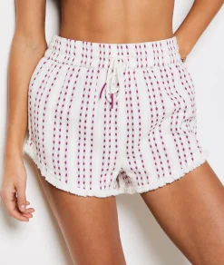 Etam Textured Cotton Shorts CASSIS Cheap