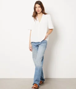 Etam Textured Short-Sleeved Puff Shirt ECRU Best