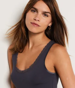 Etam Thermal knit camisole ARGENT Flash Sale